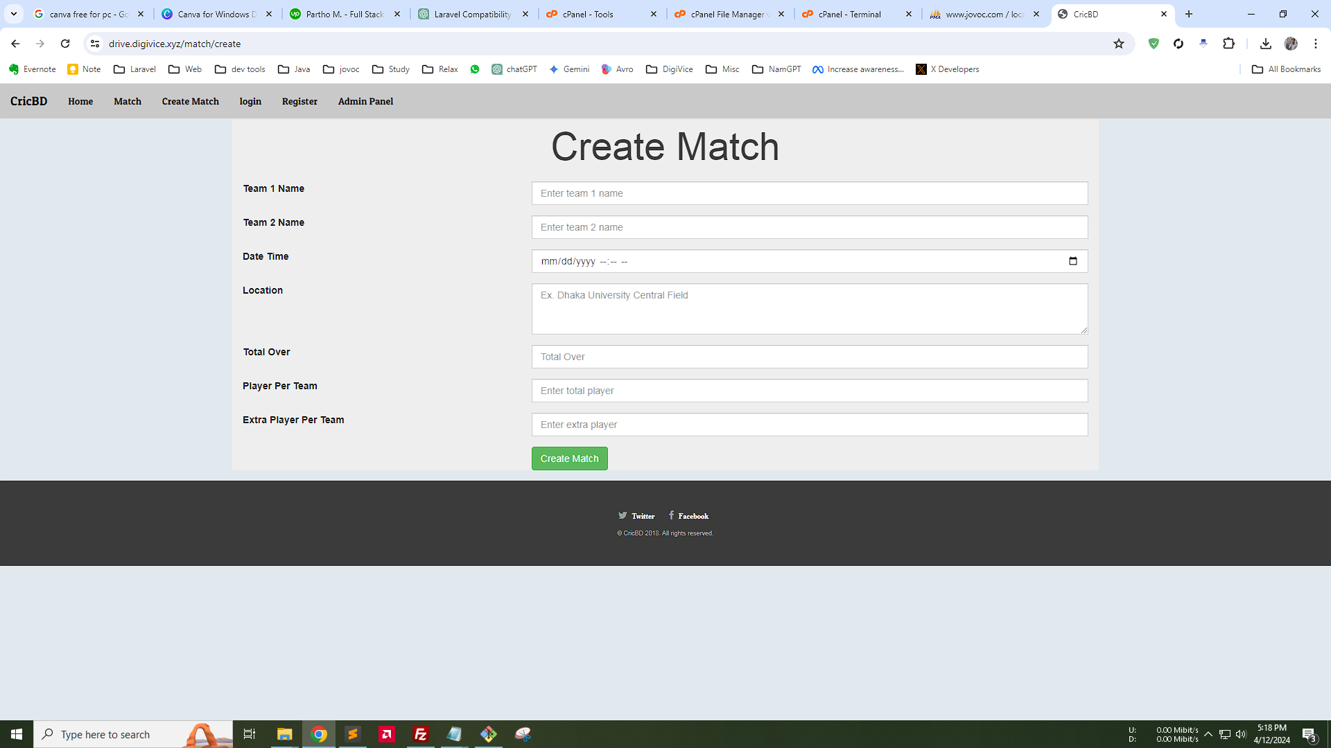 Live Cricket Score Updating System